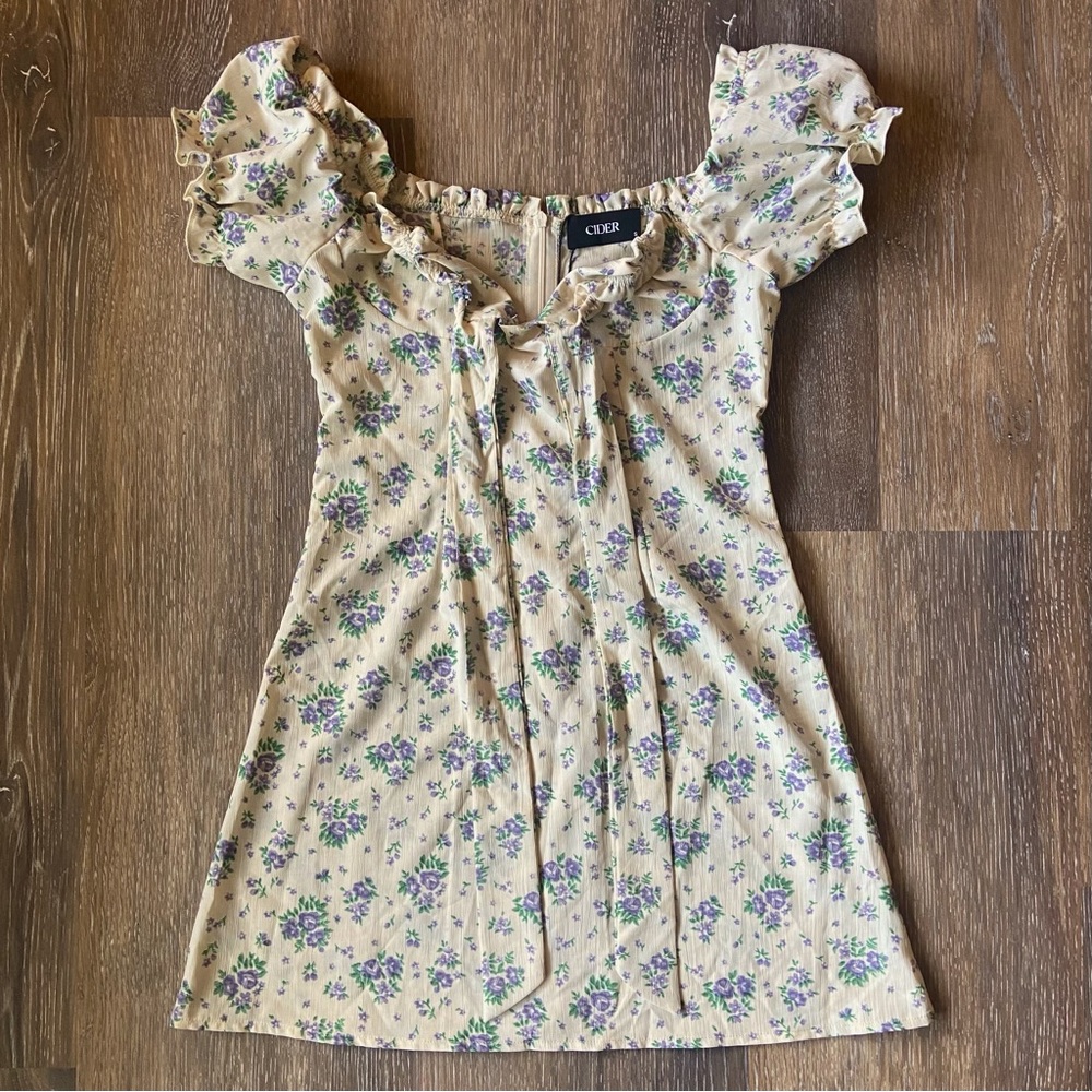 Cider floral print small babydoll mini dress